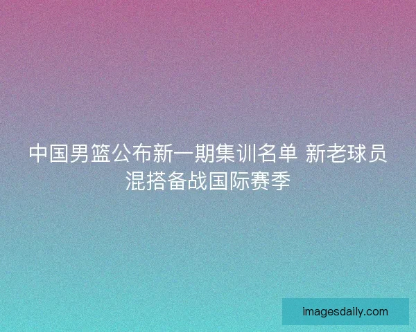 中国男篮公布新一期集训名单 新老球员混搭备战国际赛季
