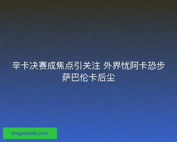 辛卡决赛成焦点引关注 外界忧阿卡恐步萨巴伦卡后尘